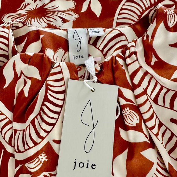 JOIE Floral Shirt Silky Top Flowy Blouse XS • NEW WITH TAGS • - Picture 6 of 8